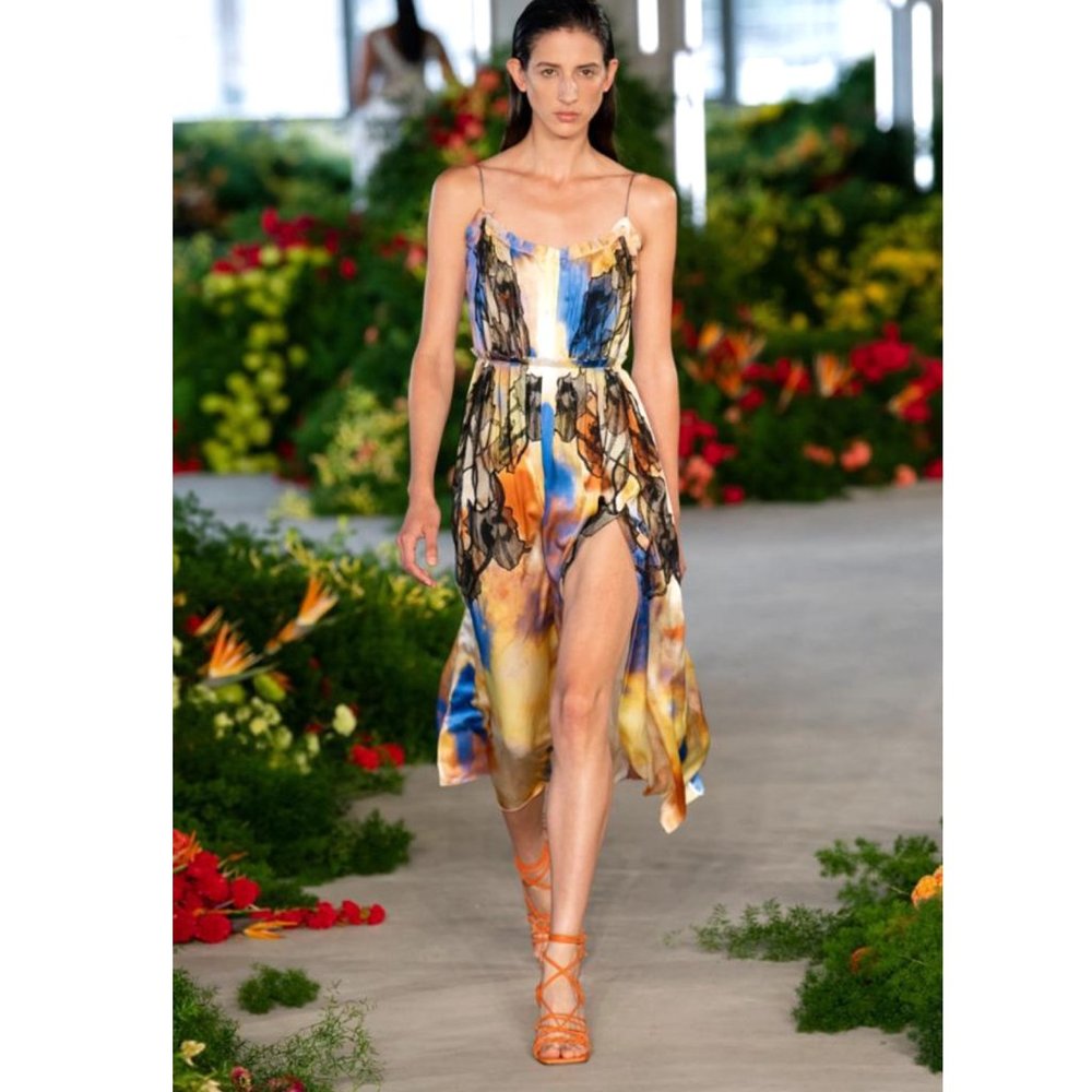 JASON WU Collection RUNWAY Silk Midi Dress Size: S | US 4 NEW